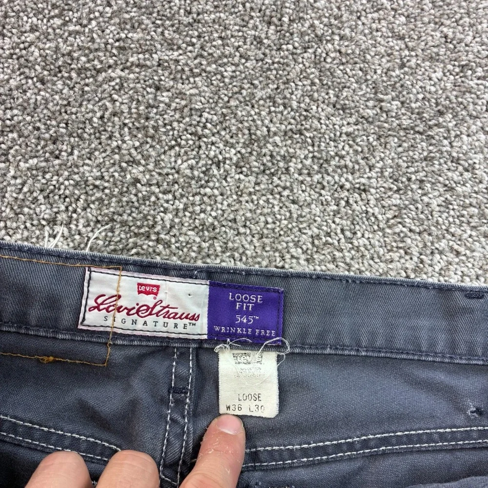 Vintage Levi's 545 Pants Mens 36x30 Gray Cotton Loose Fit Chino